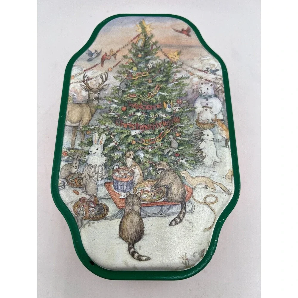 Wild Friend Christmas 1997 Olive Tin Can Vintage Season's Greetings
